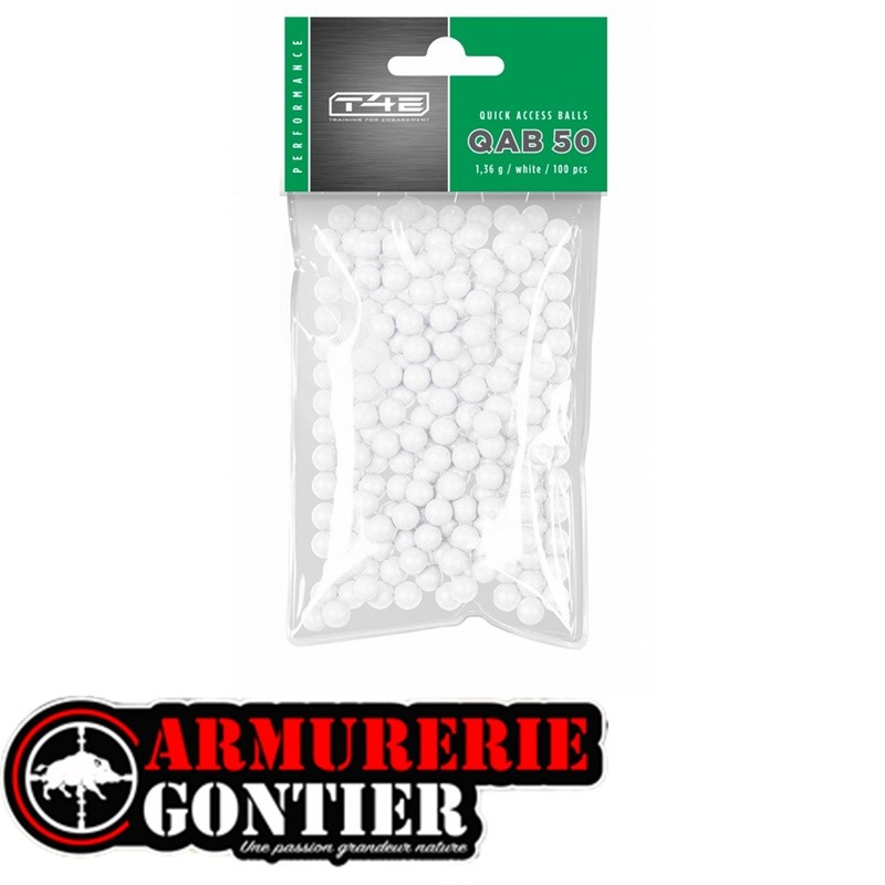 Billes Umarex QAB 50 Cal.50 polymère blanc – Sachet 100