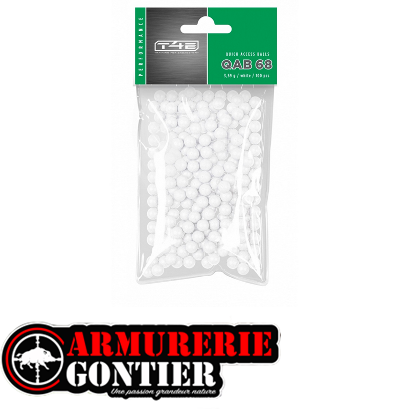 Billes Umarex QAB 68 Cal.68 polymère blanc – Sachet 100