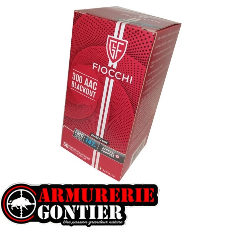 Fiocchi 300 AAC Blackout 147 gr FMJ – Boîte de 50