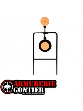 Portant 2 cibles acier – Gongs 7,5 cm et 11 cm