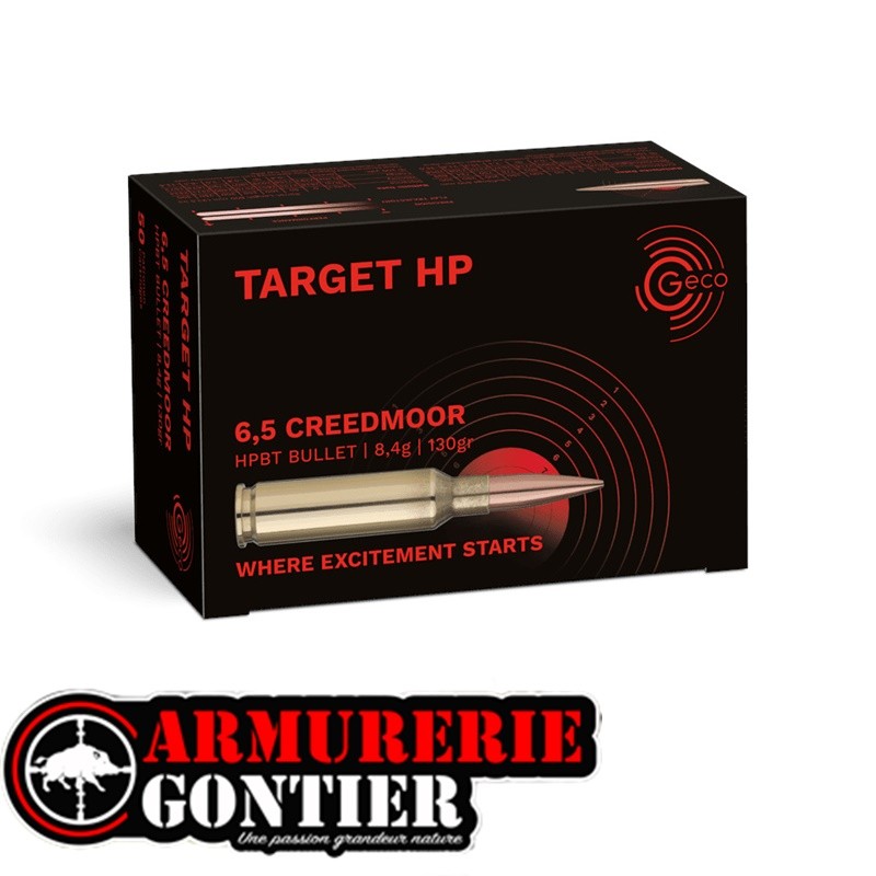 Munitions Geco Target HP 6.5 Creedmoor 130 gr (Boîte de 50)