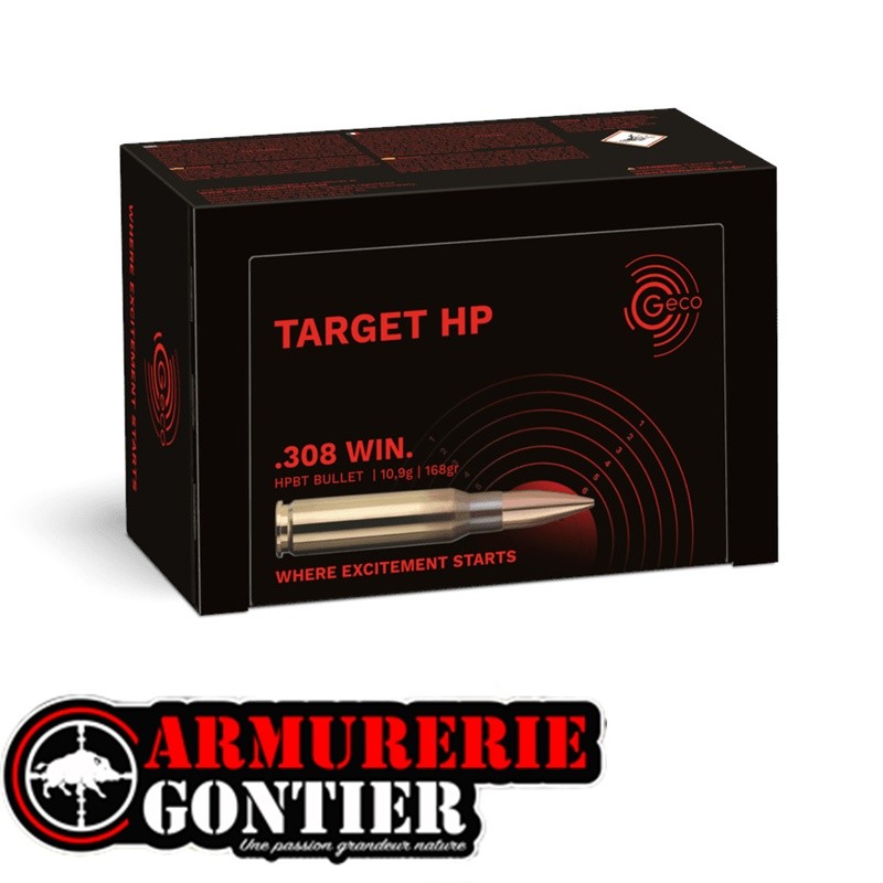 Munitions Geco Target HP .308 Winchester 168 gr (Boîte de 50)