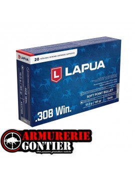 Munitions LAPUA Soft Point.308 Winchester 12G/185GR (Boîte de 20)