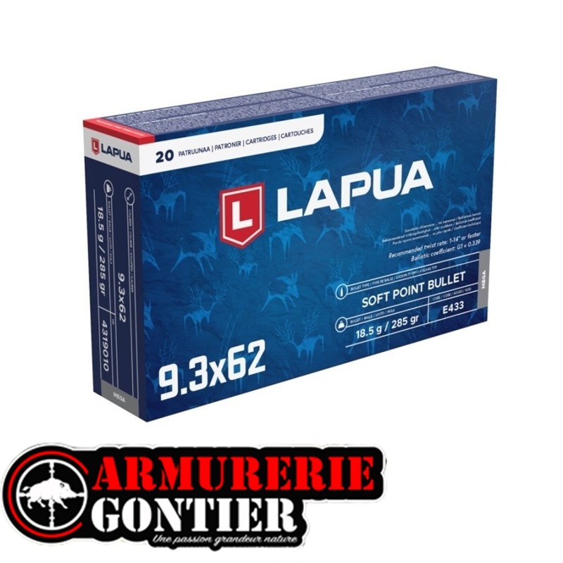 Munitions LAPUA Soft Point.9.2X62 18.5G 285GR (Boîte de 20)