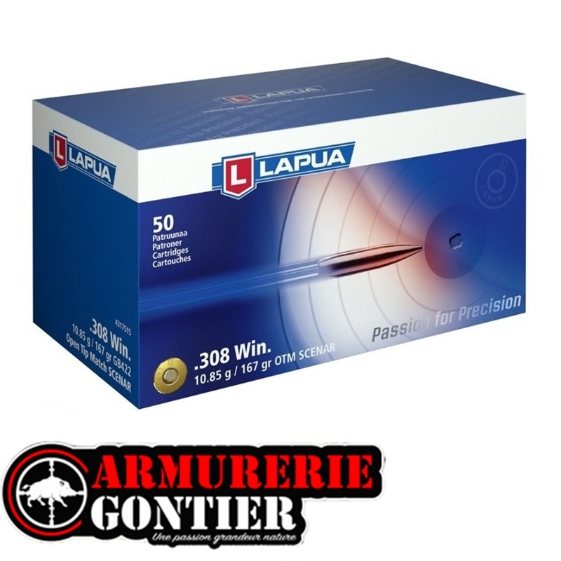 Munitions LAPUA OPEN TIP MATCH 308 10.85G 167GR