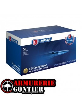 Munitions LAPUA OPEN TIP MATCH  6.5CREEDMOOR 8.0G 123GR boite de 50