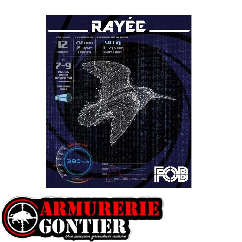 cartouches FOB BECASSE SPECIAL RAYE 12/70 n°7-9  40g
