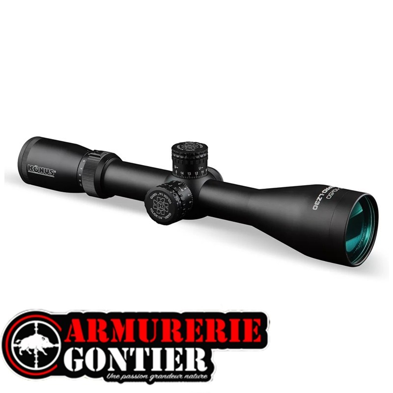 LUNETTE KONUS KONUSPRO LZ-30 2.5-10X50 30/30 CROIX FLOTTANTE LUMINEUX ROUGE-BLEU
