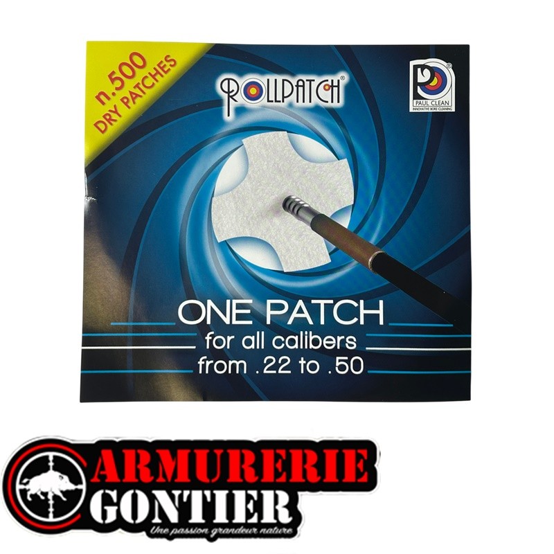 PAULCLEAN rouleau de 500 patchs calibre .22 au .50