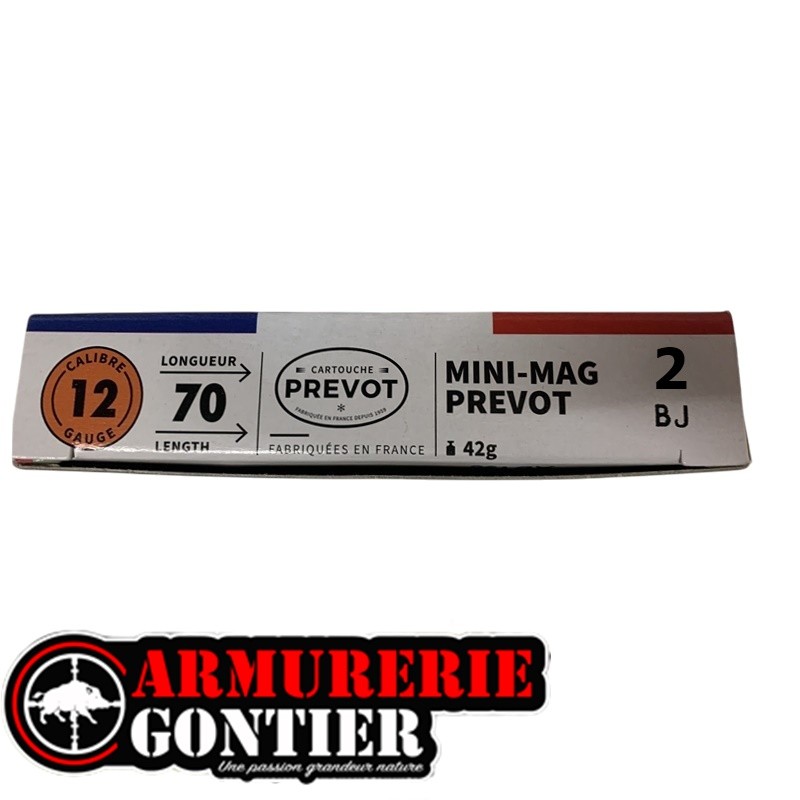 Cartouches PREVOT MINI MAG 42g 12/70 N°2 bourre jupe