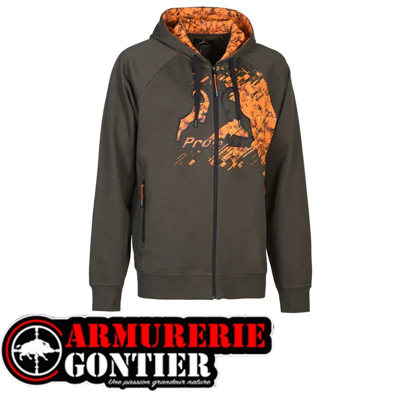 Sweat ProHunt Full Zip Golden Homme Marron à Capuche