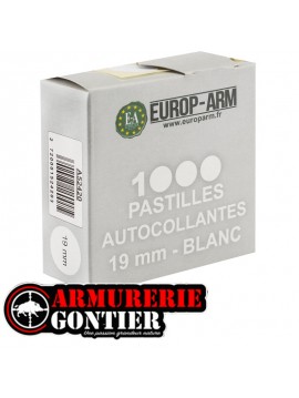 Boîte de 1000 Pastilles Autocollantes Blanches Ø19 mm