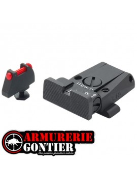 Hausse Réglable LPA avec Guidon Fibre Optique pour Glock 17 à 48