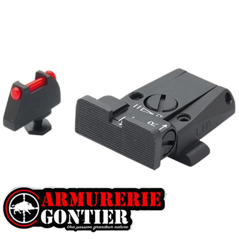 Hausse Réglable LPA avec Guidon Fibre Optique pour Glock 17 à 48
