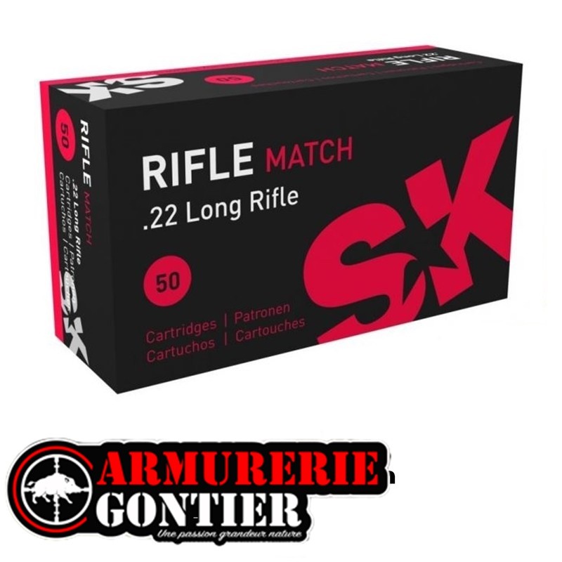 SK Rifle Match .22 LR 40 gr Boîte de 50 Cartouches