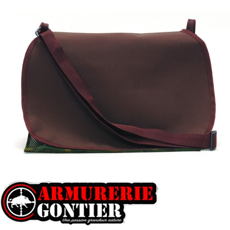 GIBECIERE TOILE ET CUIR MARRON